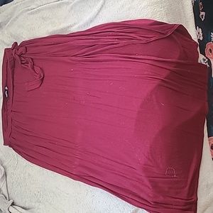 Boohoo size 20 burgundy faux wrap skirt